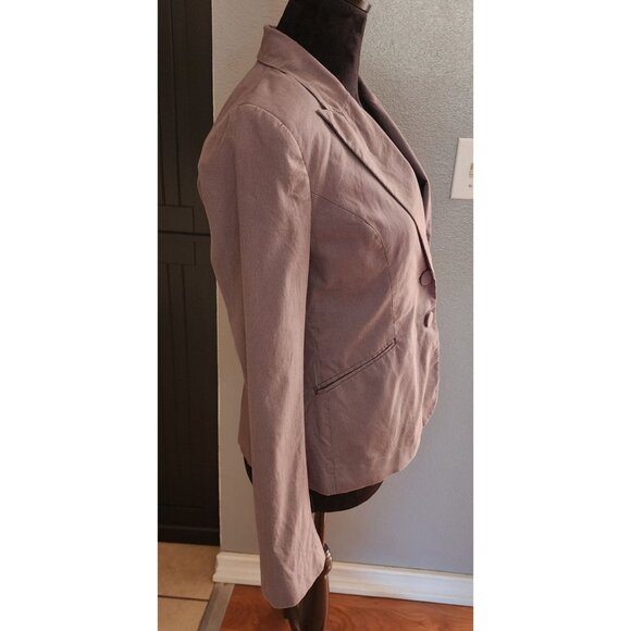 H&M Blazer Womens Size 8 Gray Pinstripe Single Breasted - Picture 5 of 9